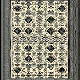Modern Boho Area with Symmetrical Tribal Inspired Patterning(Beige)