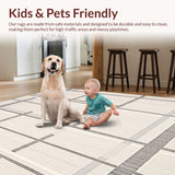 Modern Grid Runner for Kitchen Non Skid Hallway(Beige)