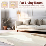 Modern Abstract Area with Fluid Wave Motifs and Subtle Neutral Hues(Beige)