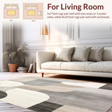 Modern Abstract Area Beige Grey Minimalist Geometric Throw(Beige)