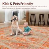 Boho Retro Runner Non Slip Unique Neutral(Orange)
