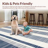 Modern Earth Tone Striped Visual Appeal(Blue)