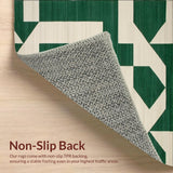 Modern Geometric Patio Rug(Green)
