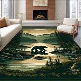 Charming Wildlife Motif Cabin Flair(Brown)