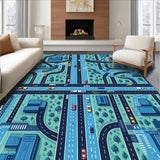 Educational Race Track Play Mat for Toddlers(Blue)