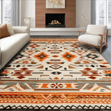 Artful Distressed Geometric Composition(Beige)
