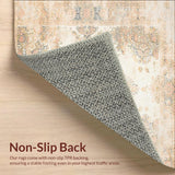 Faded Floral Beige Area Distressed Ornamental(Beige)