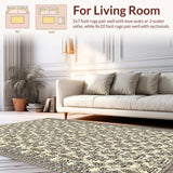 Neutral Abstract Dining Room Distressed Large(Beige)
