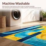 Modern Abstract Vibrant Wool(Blue)