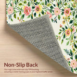 Boho Floral Bath for Shower Absorbent Mat with Rubber Backing(Ivory)
