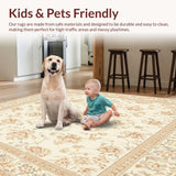 Classic Area with Subtle Floral Inspired Tiled Design(Ivory)