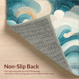 Abstract Ocean Swirl with Nautical Shell Accents(Blue)