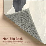 Minimalist Wave Area Subtle Beige Black Abstract(Beige)