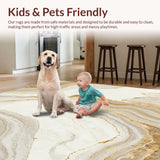 Modern Beige Marble Swirl Area Irregular Edge(Beige)