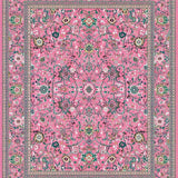 Whimsical Pink Green Floral Fusion(Pink)