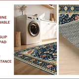 Luxurious Blue Tiled Medallion Design(Blue)