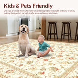 Watercolor Floral Area Featuring Elegant Beige Motifs(Beige)