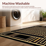 Modern Geometric Runner(Black)