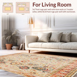 Chic Boho Inspired Area With Elegant Floral(Beige)