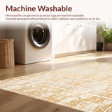 Abstract Geometric Modern Area in Beige Camel(Beige)