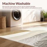Abstract Swirls Area Chic Modern Low Pile Non Slip(Beige)