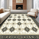 Abstract Cross Design Area with Beige and Charcoal(Beige)