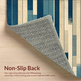 Modern Surfboard Silhouette With Nautical Blue and Sandy Patterned Design(Blue)