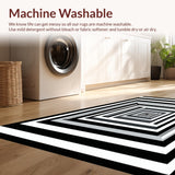 Boho Chic Black & White Checkered Area Modern Design(Black)