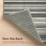 Midnight Echo Black & White Abstract Striped Design(Black)