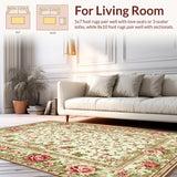 Vibrant Floral Garden Welcome Mat(Ivory)
