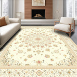 Artisan Crafted Ivory Beige Boho Inspired Medallion Comfort(Beige)