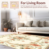 Beige Muslim Prayer Mat with Ornamental Floral Medallion and Classic Symmetry(Beige)