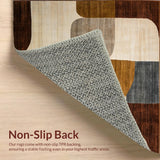 Brown Abstract Area Beige Highlights Chic(Beige)