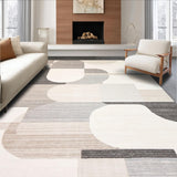 Modern Area Featuring Bold Lines and Geometric Shapes in Beige Grey(Beige)