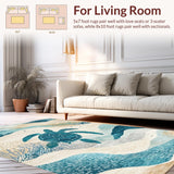 Shoreline Splendor Beach With Tropical Sea Life Harmony(Beige)