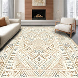 Artistic Beige Ivory Area Tribal Design(Beige)
