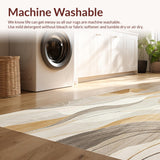 Modern Circular Area Highlighting Swirls And Muted Beige Tones(Beige)