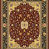 Classic Vintage Floral Area Featuring Burgundy and Mustard Accents(Red)
