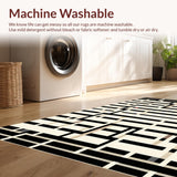 Modern Lattice Black & Beige Woven(Beige)