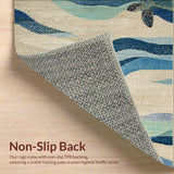 Marine Life Treasure Digital Print With Nautical Charm And Seashell(Beige)