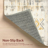 Boho Kitchen Floor Runner Non Slip Long for Hallways(Beige)