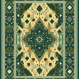 Abstract Leopard Deep Green and Gold Accents(Beige)