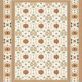 Charming Boho Area Featuring Tassels and Unique Geometric Design(White)