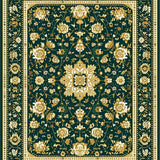Classic Floral Area Non Slip Graceful Aesthetic(Green)