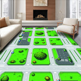 Whimsical White Car Path Design(Green)