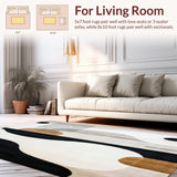 Modern Abstract Area Black/Beige(Beige)