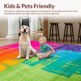 Playful Shaggy Rainbow Color Splash(Pink)