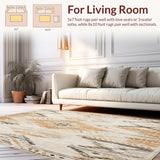 Boho Accent Non Slip Backing Distressed Geometric(Beige)