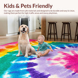 Pastel Tie Dye Girls Fluffy Area(Pink)