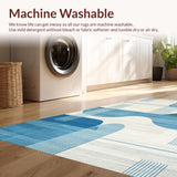 Abstract Irregular Blue Cream Motif(Blue)